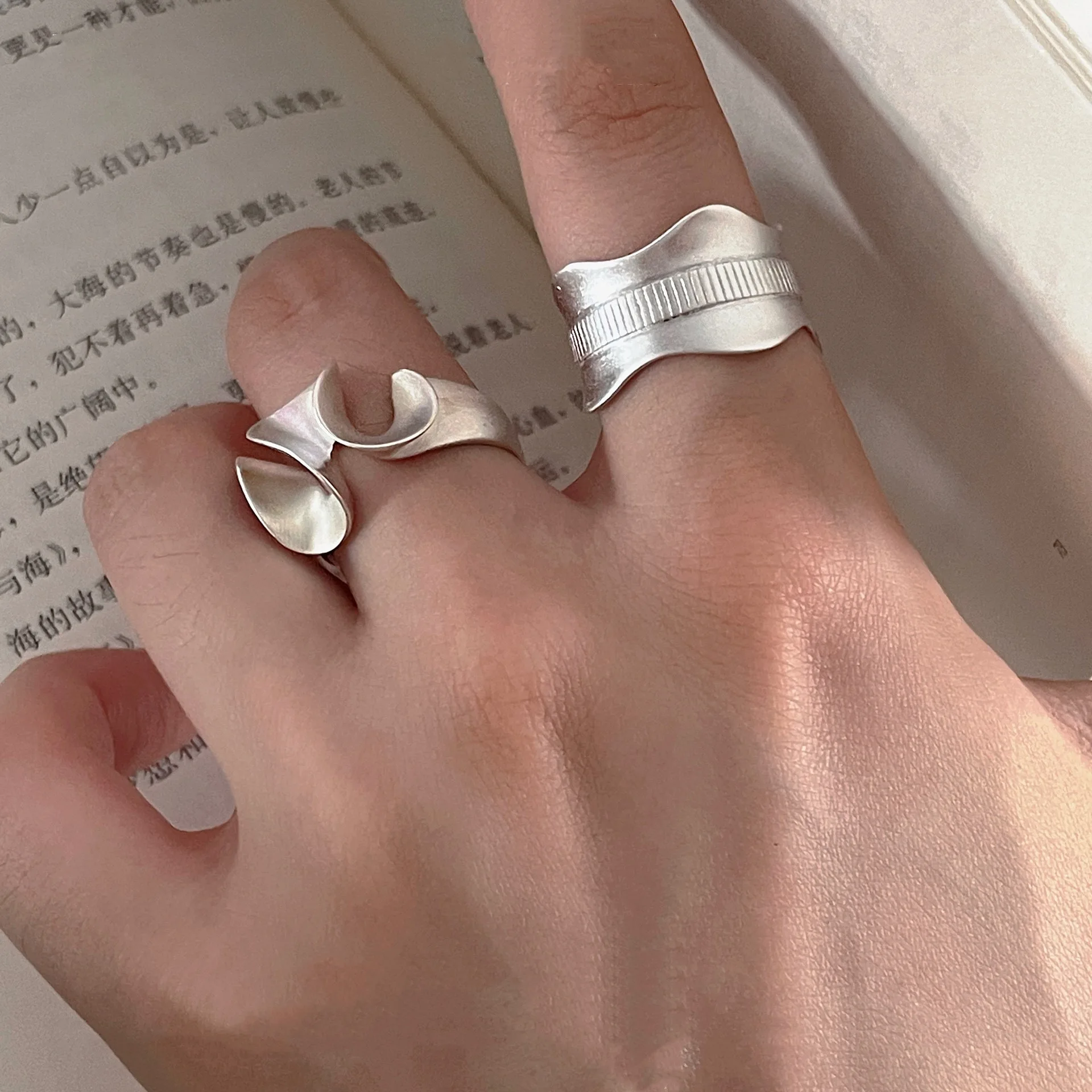 XIYANIKE 여성용 힙합 불규칙 트위스트 커프 핑거 링, 펑크 패션, 새로운 쥬얼리, 친구 선물, 파티