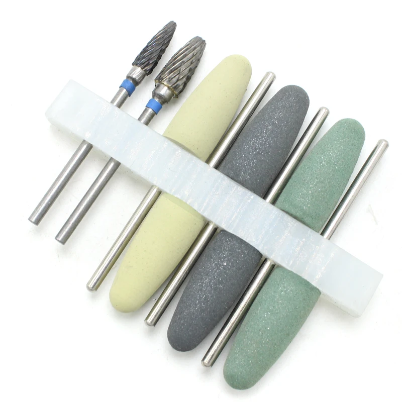 치과 송진 베이스 아크릴 연마 버 키트, 드릴 폴리셔, 회전식 치과 도구, 치과 실험실 장비, 세트당 8 개