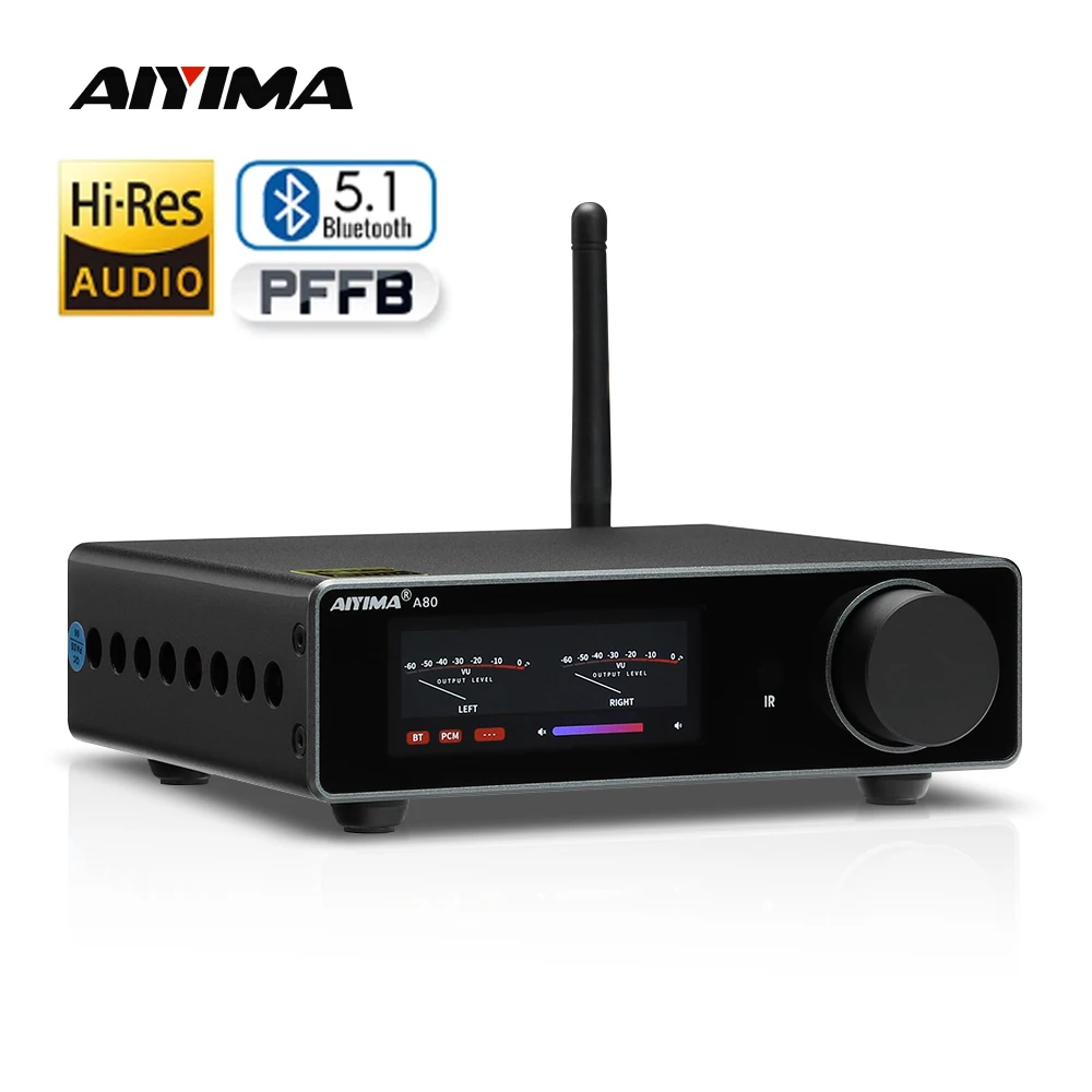 AIYIMA A80 TPA3255 DAC 블루투스 PFFB 스테레오 전력 증폭기, 300W x 2 클래스 D 2.0 HiRes 디지털 앰프, RCA TRS OPT COA USB 입력 포함 title=AIYIMA A80 TPA3255 DAC 블루투스 PFFB 스테레오 전력 증폭기, 300W x 2 클래스 D 2.0 HiRes 디지털 앰프, RCA TRS OPT COA USB 입력 포함 