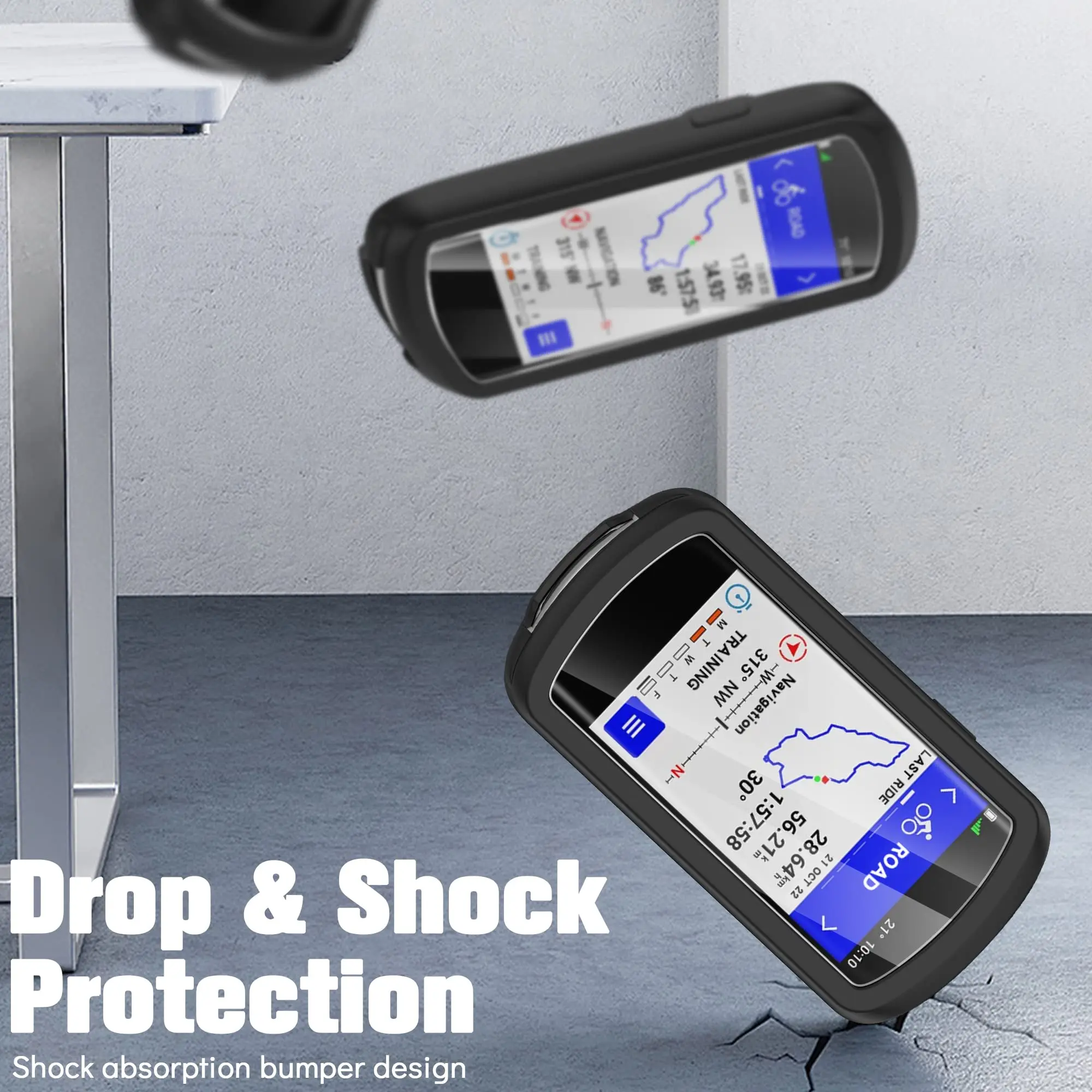 Garmin Edge 1040 화면 보호기 용 2PCS 강화 유리 + 케이스 안티 스크래치 필름 및 부드러운 실리콘 보호 커버 액세서리