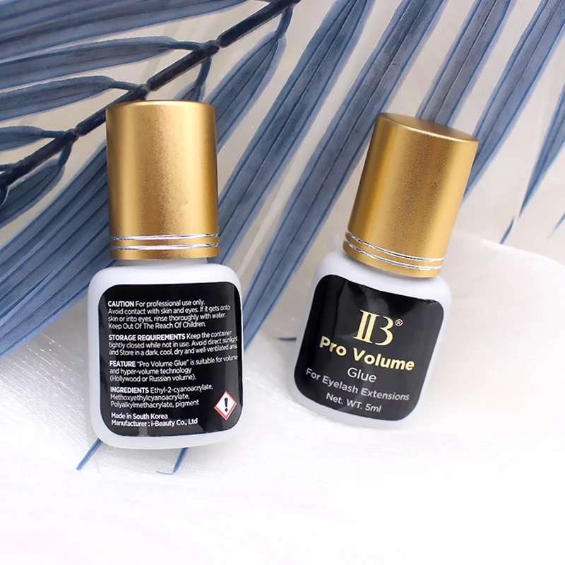 새로운 IB 프로 볼륨 속눈썹 연장 접착제 1S 빠른 건조 오래 지속되는 한국 오리지널 스트롱 콜라 5ml 가짜 속눈썹 접착제