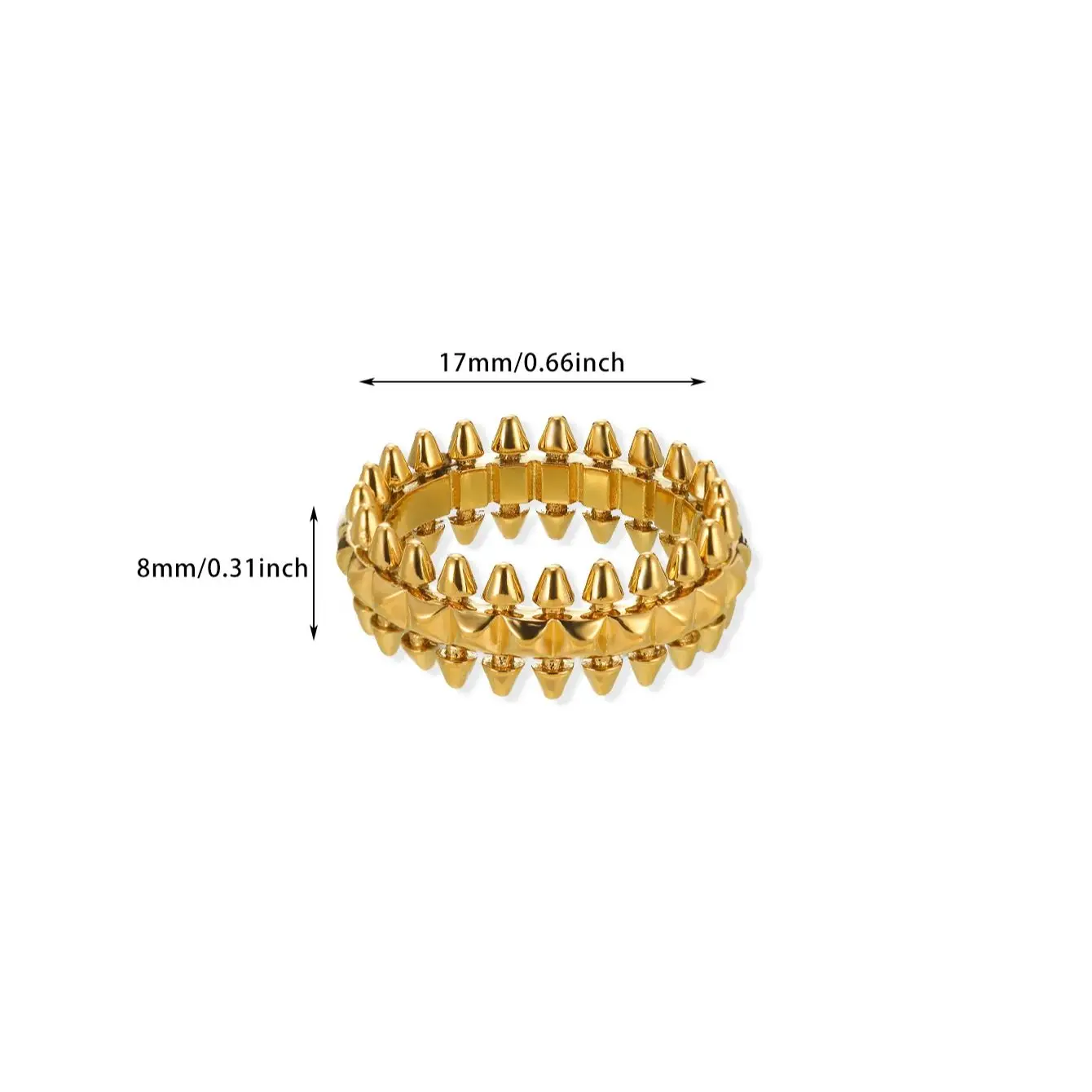 여성용 빈티지 스테인레스 스틸 총알 반지, 골드 컬러 기하학적 반지, 펑크 쥬얼리, 힙합 파티 쥬얼리 선물