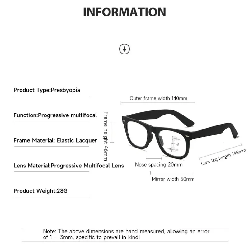 HD 렌즈 프로그레시브 다 초점 독서 안경 여성 남성 빈티지 스퀘어 노안 안경 레트로 안티 블루 컴퓨터 안경