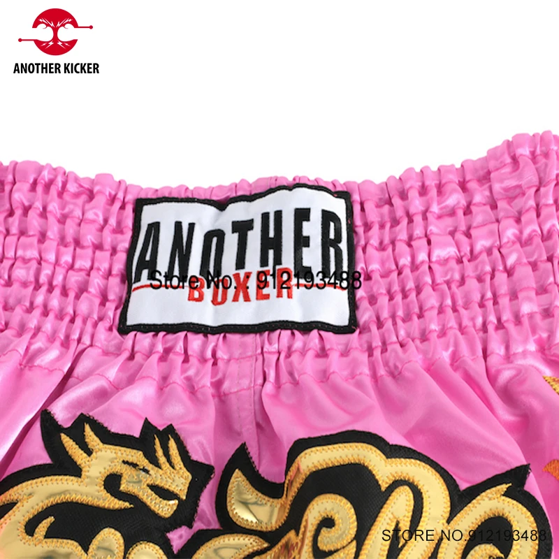 무에타이 반바지 2024 새로운 복싱 반바지 여성 남성 어린이 자수 킥복싱 훈련 바지 산다 무술 싸움 장비