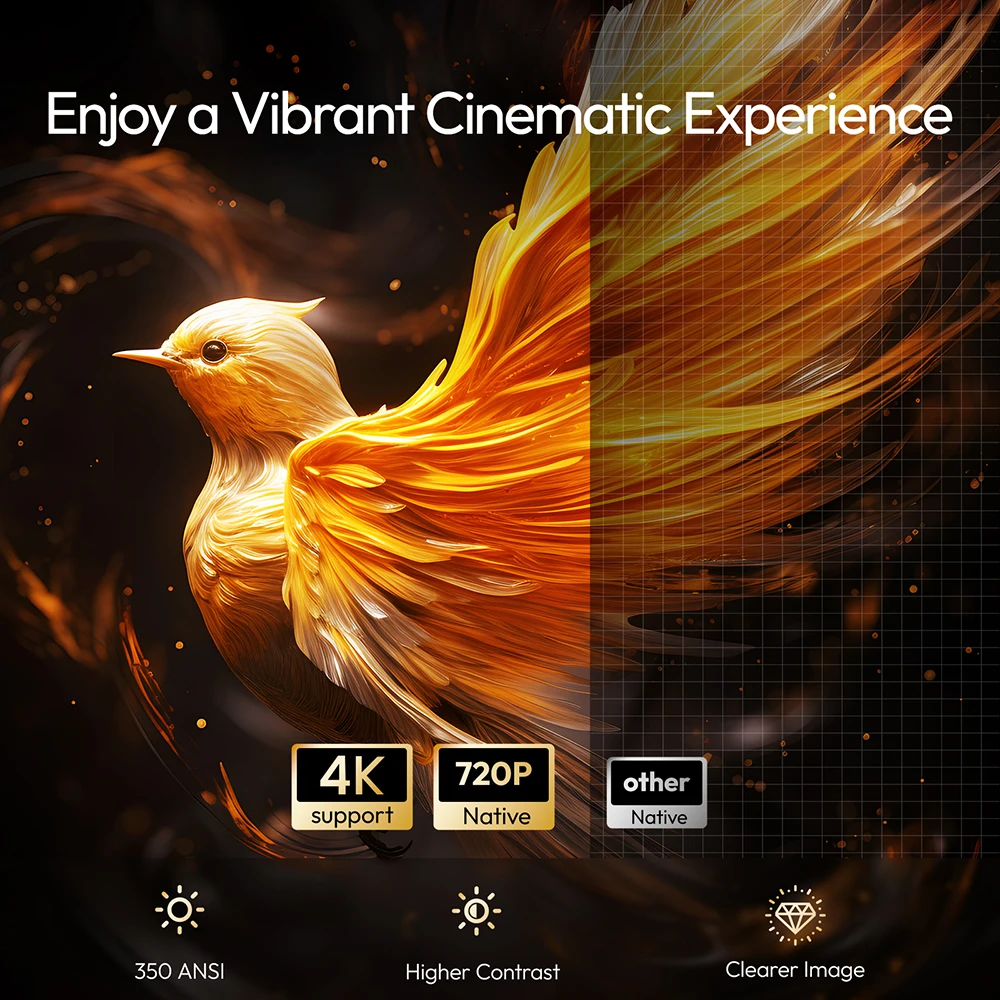 VEVSHAO A12 프로젝터 미니 휴대용 LED 비디오 안드로이드 11.0 WIFI 6 미러 스마트 폰 1080P 4K 비디오 홈 시네마 프로젝터