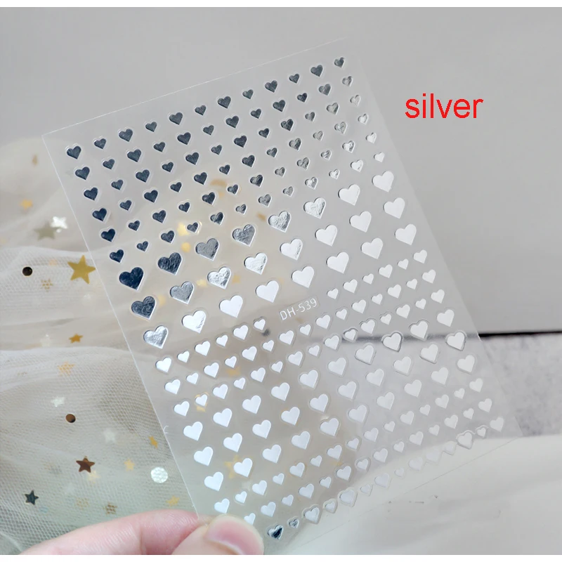 3d 네일 아트 스티커 레드 블랙 화이트 러브 하트 별 구름 프랑스어 전체 팁 매니큐어 용 접착제 네일 데칼 슬라이더