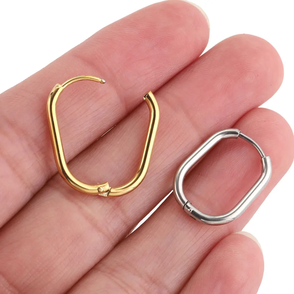 여성 귀걸이에 대한 6pcs 스테인레스 스틸 후프 귀걸이 피어싱 쥬얼리 귀걸이 후프 알레르기 귀걸이 쥬얼리 도매 방지