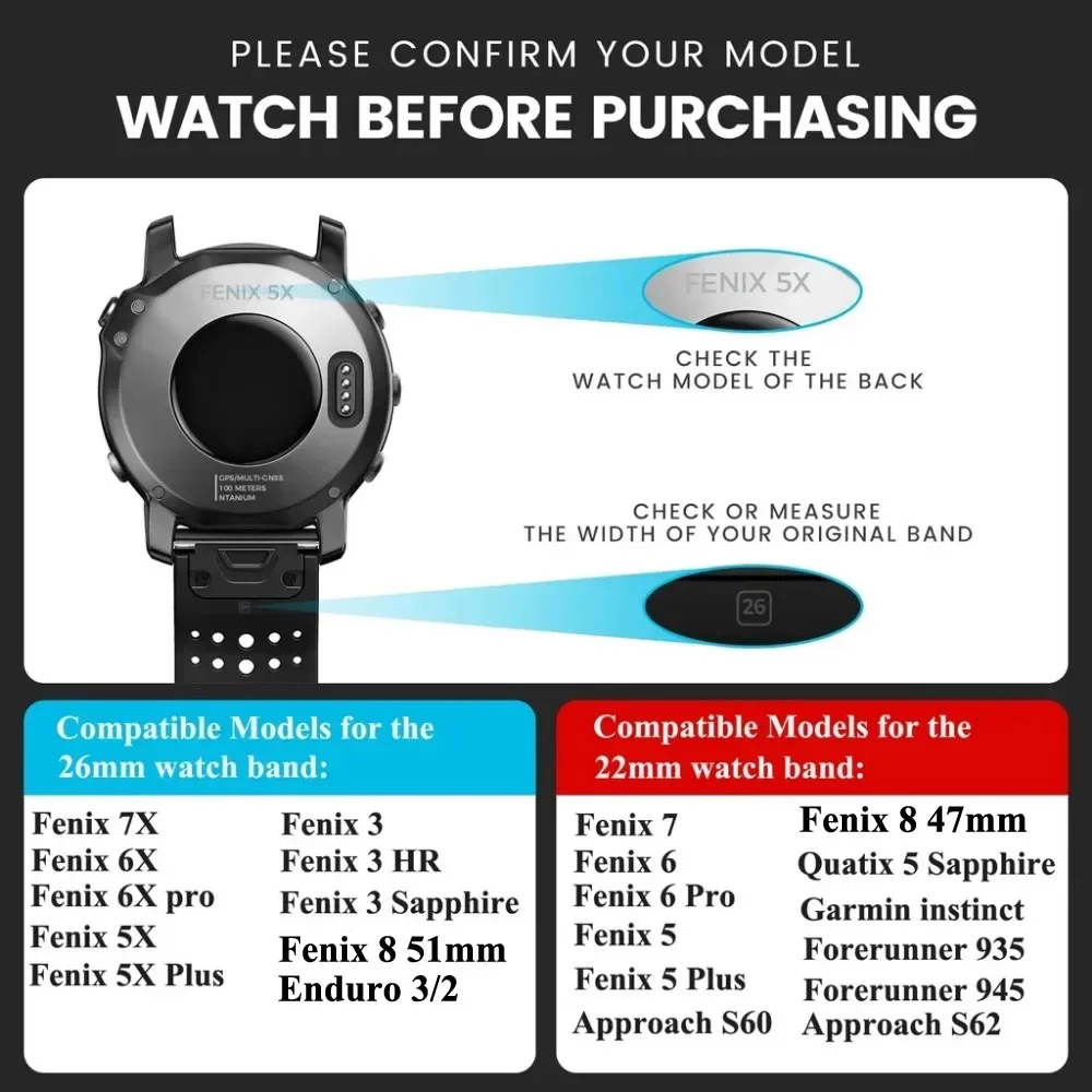 Garmin Fenix ​​8 7 Pro 7X 6X 5X 8X Plus Garmin Tactix 8 9 7 Epix Pro QuickFit 시계 밴드 용 스테인레스 스틸 스트랩