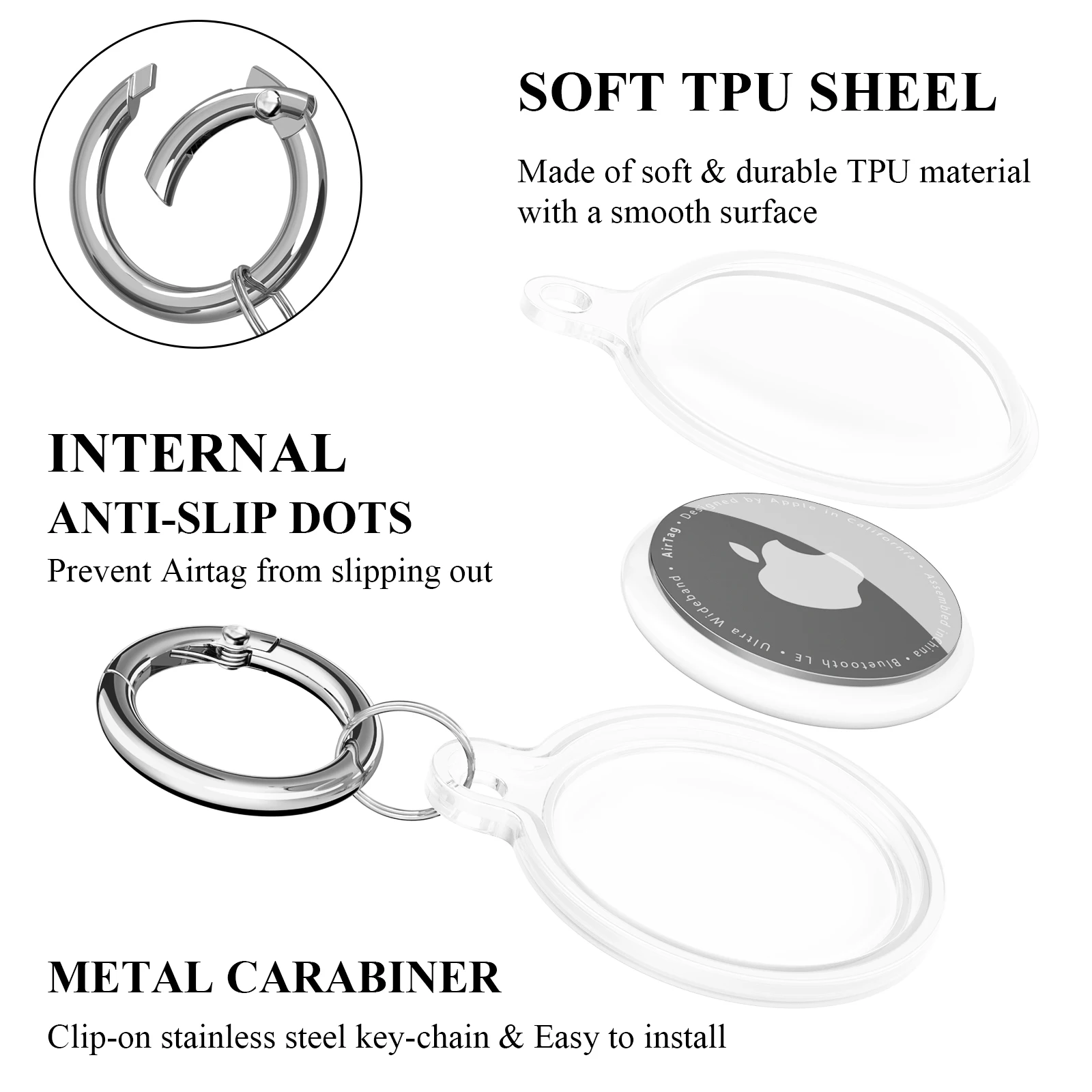 방수 분실 방지 키 체인 홀더 Apple Airtag 개 고양이 애완 동물 고리 키 추적기 보호 전체 커버에 대 한 투명 TPU 케이스