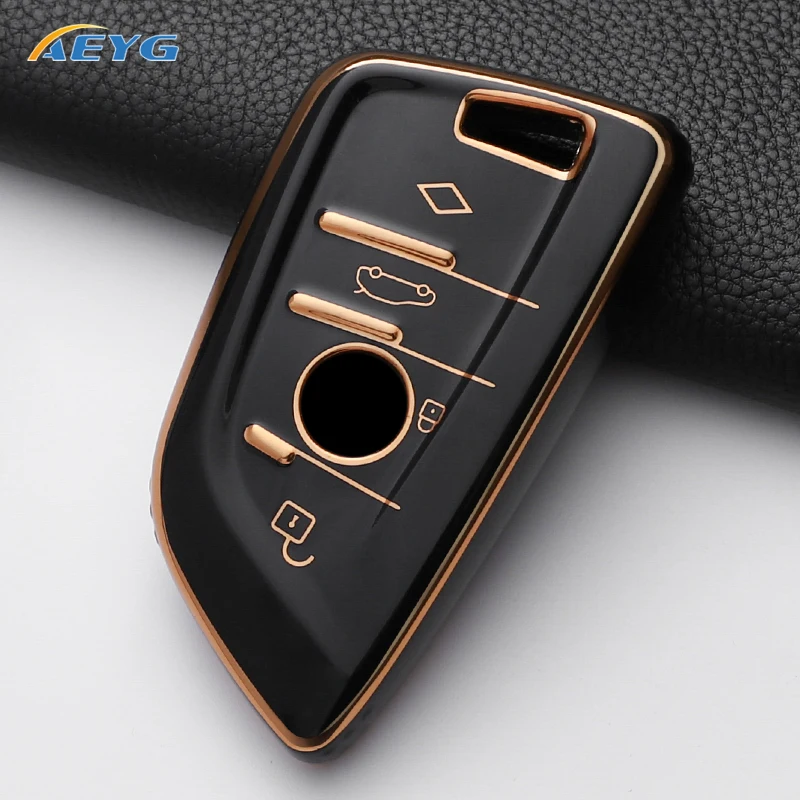 TPU 자동차 원격 키 케이스 커버 셸 Fob BMW X1 X3 X4 X5 X6 F15 F16 G30 3 5 7 시리즈 G11 F48 액세서리 키 체인