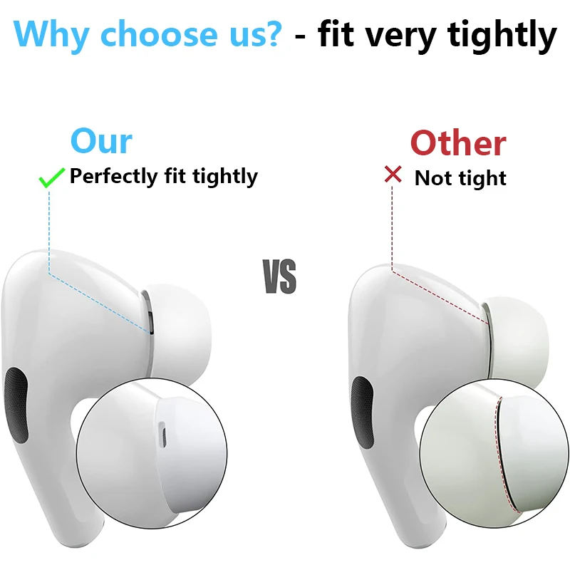 KUTOU 4 쌍 Airpods Pro 1 2 용 액체 실리콘 이어 팁 소음 감소 패드 귀마개 이어 캡 청소 펜 포함