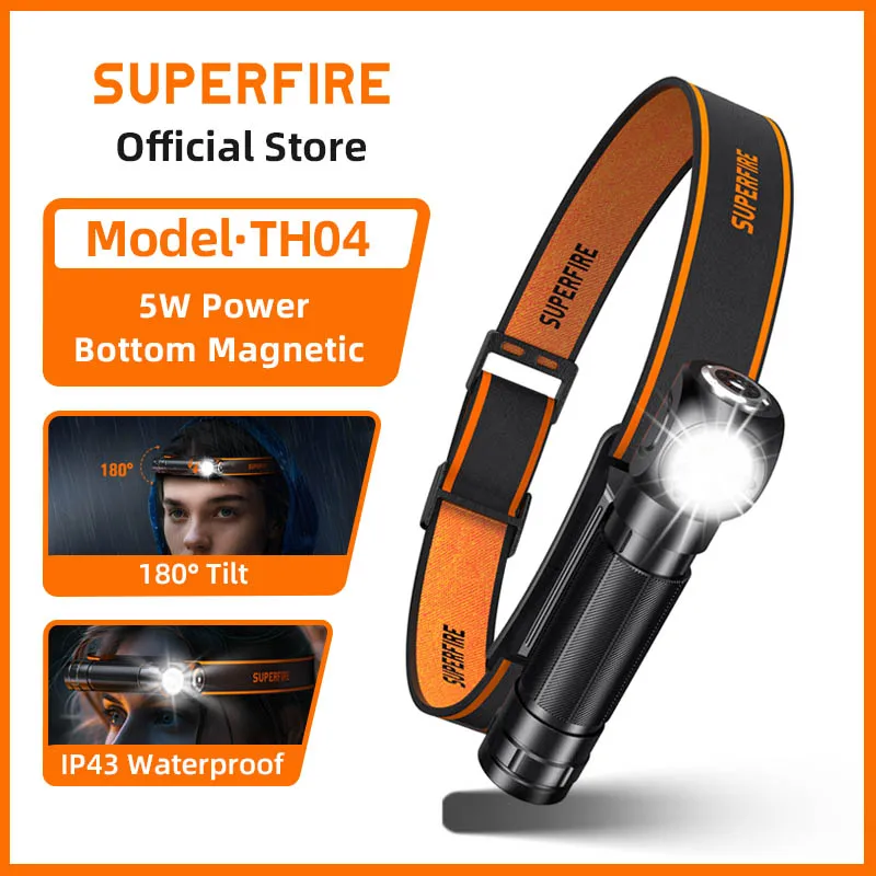 새로운 SUPERFIRE TH04 LED 헤드램프 유형 C 충전식 90 °   헤드라이트 18650 손전등(표시자 자석 꼬리 포함), 헤드 플래시 라이트 title=새로운 SUPERFIRE TH04 LED 헤드램프 유형 C 충전식 90 °   헤드라이트 18650 손전등(표시자 자석 꼬리 포함), 헤드 플래시 라이트 