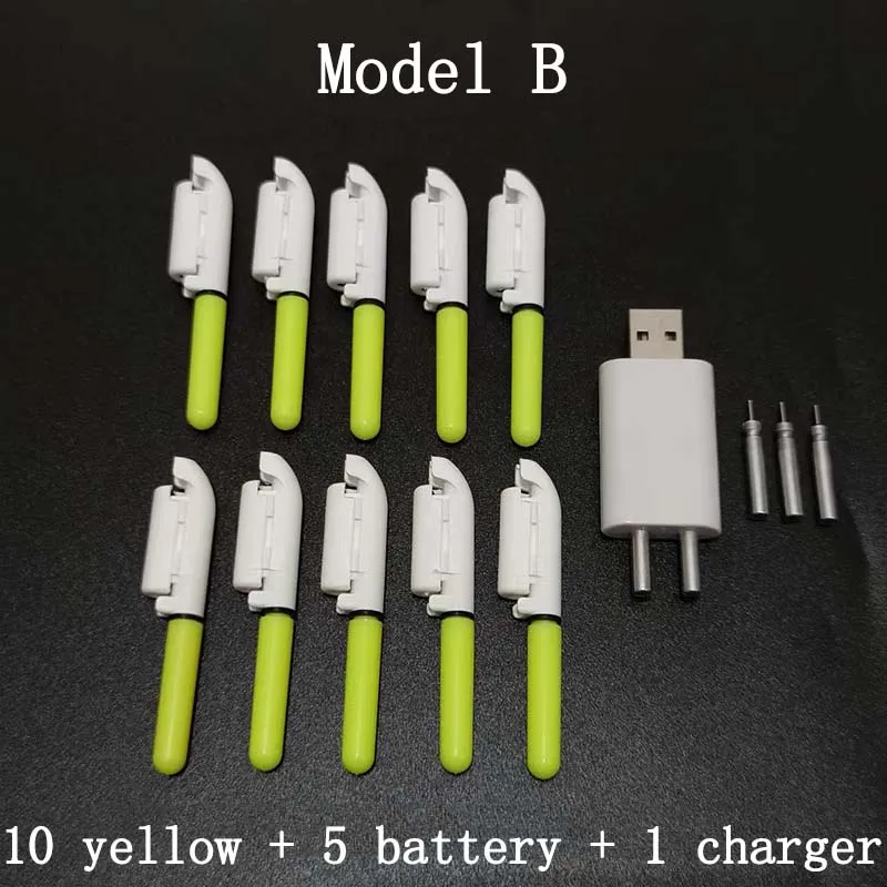 낚시 막대에 충전식 배터리 클립과 10 개/몫 전자 라이트 스틱 빛나는 램프 CR322/CR425 밤 낚시 A578