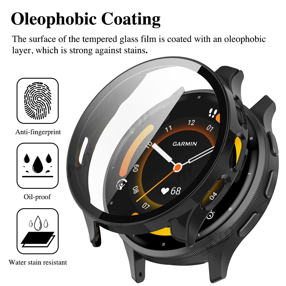 Garmin Venu 3/3S 강화 유리 스크린 보호대 및 하드 PC 보호 범퍼, 유리 및 케이스, Venu3 쉘 액세서리