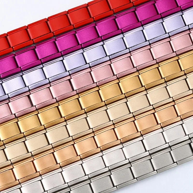 2025 새로운 남성과 여성 별이 빛나는 색상 18 조각 이탈리아어 매력 맞는 9mm 스테인레스 스틸 모듈 형 팔찌 도매 보석