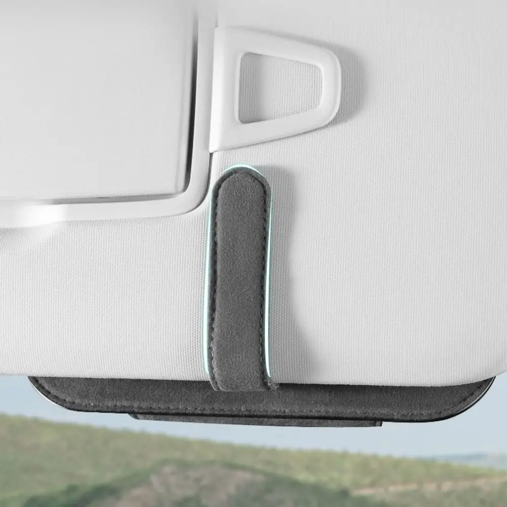 차량용 선바이저 안경 거치대, 다기능 내마모성 자동차 선글라스, 거치대 소가죽 보관함