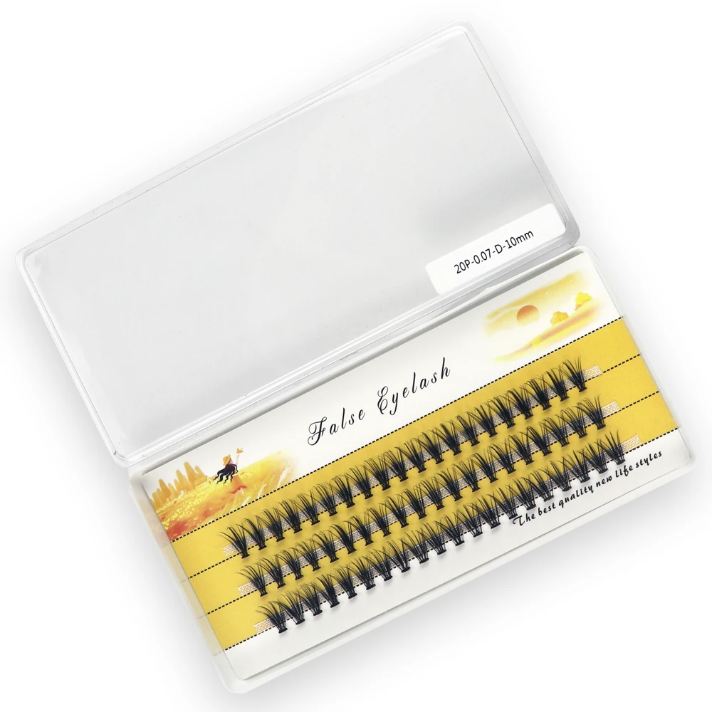 40D/30D/20D 밍크 속눈썹 1 상자/60 번들 자연 속눈썹 확장 3D 러시아 개별 속눈썹 클러스터 메이크업 도구 속눈썹