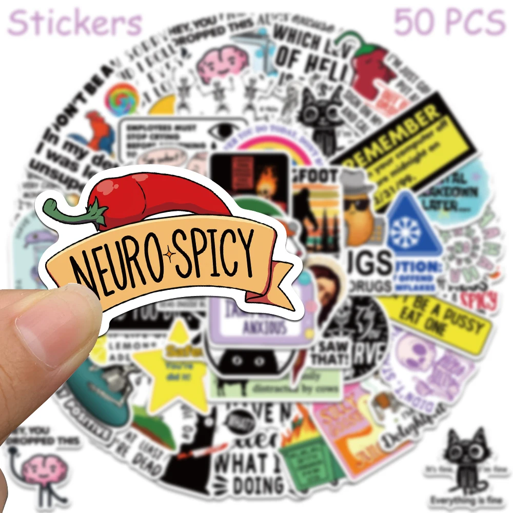 만화 스나키 MEME 스티커 데칼, 휴대폰 스크랩북, 스케이트보드, 여행 가방, 냉장고, 그래피티, 미적 스티커, 50 개, 100 개