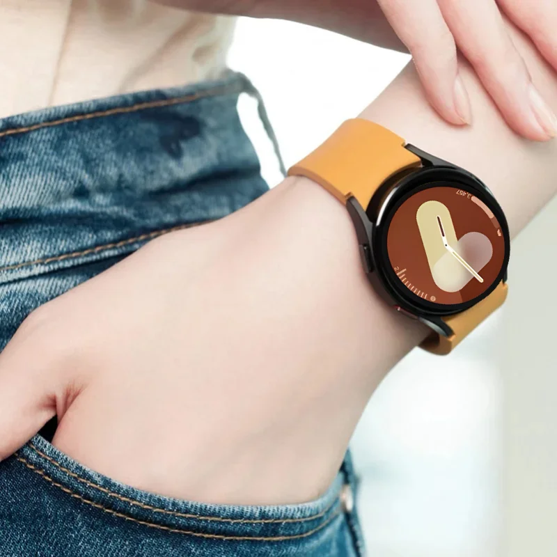 삼성 갤럭시 시계 용 실리콘 스트랩 7 6 5 4 44mm 40mm 45mm 스포츠 시계 교체 밴드 시계 6 4 클래식 47mm 43mm 46mm