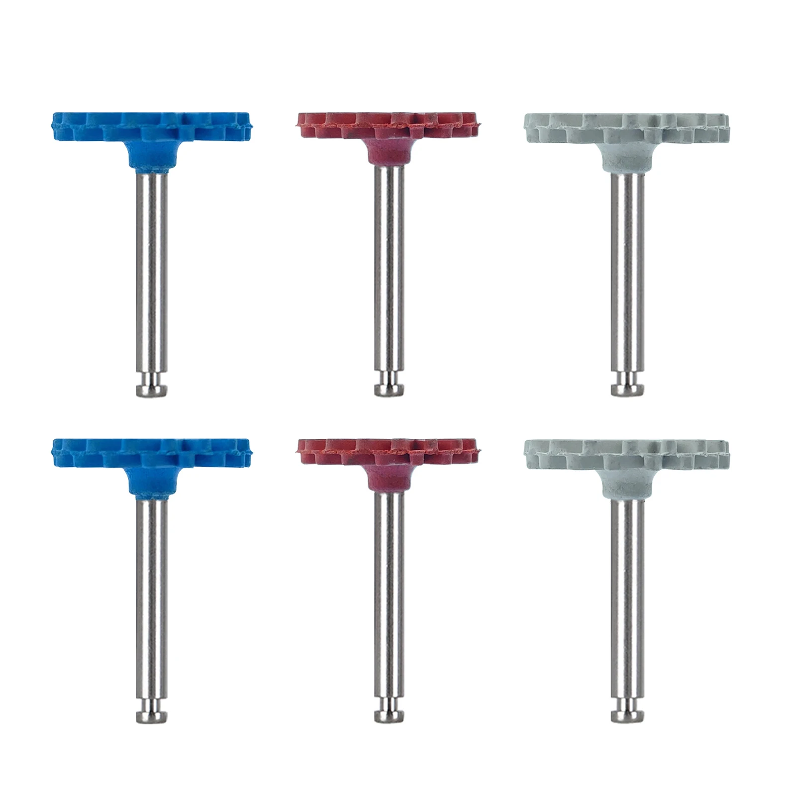 WellCK 6 개/대 치과 고무 폴리 셔 복합 수지 연마 다이아몬드 시스템 RA 디스크 키트 14mm 휠 나선형 플렉스 브러시 Burs