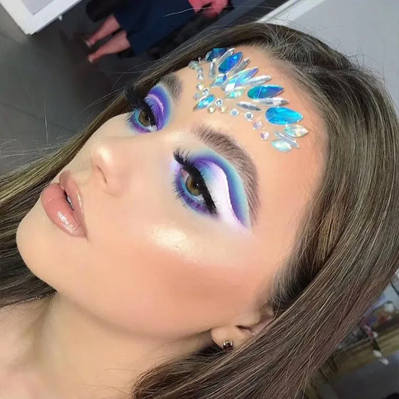 축제에 대 한 3D 라인 석 밝은 얼굴 스티커 얼굴 크리스탈에 반짝이 메이크업 쥬얼리 스티커 보석 보석 다이아몬드 장식