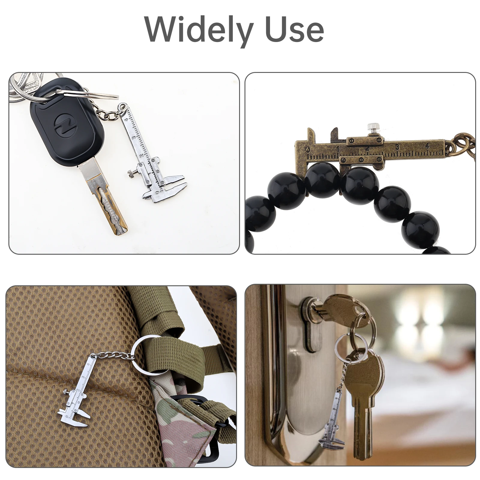 측정을 위한 체인 키체인 및 1mm 정확도를 갖춘 0-40mm 휴대용 미니 아연 합금 버니어 캘리퍼스