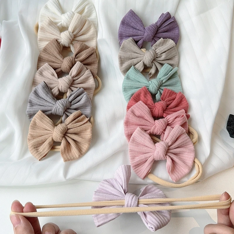 3pcs 아기 소녀 활 머리띠 신생아 터번 헤어 밴드 액세서리 어린이 헤어 밴드 야외 유아 어린이 HeadWrap 헤어 액세서리