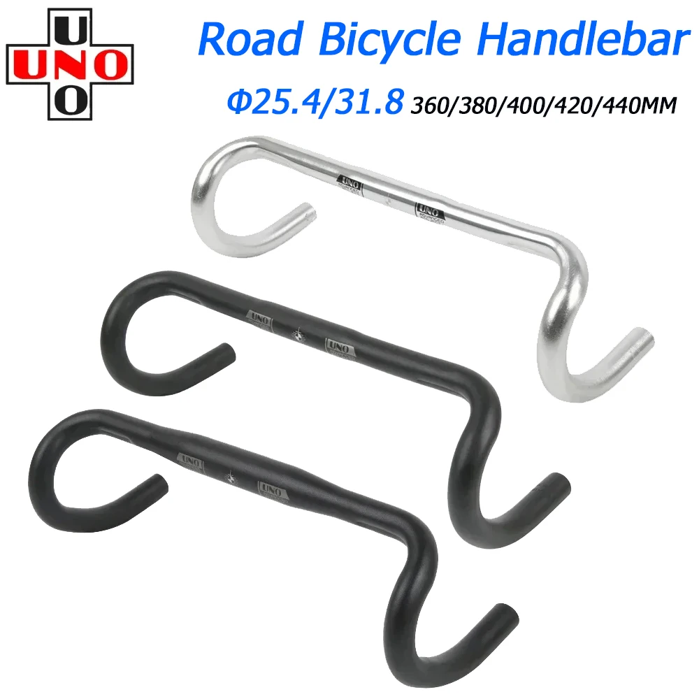 UNO 초경량 레이싱 도로 자전거 핸들 바 구부러진 바 25.4/31.8MM 360/380/400/420/440/460MM 6061 알루미늄 합금 스템 핸들 바 title=UNO 초경량 레이싱 도로 자전거 핸들 바 구부러진 바 25.4/31.8MM 360/380/400/420/440/460MM 6061 알루미늄 합금 스템 핸들 바 