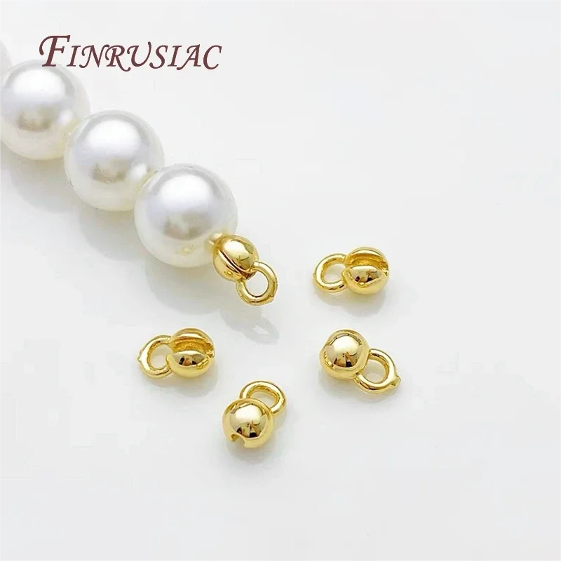 10/20Pcs 보석, 크림프 비즈, 보석 만들기 비즈 캡, 비즈 팁 볼 체인 커넥터에 대한 18k 진짜 금 도금 엔드 캡