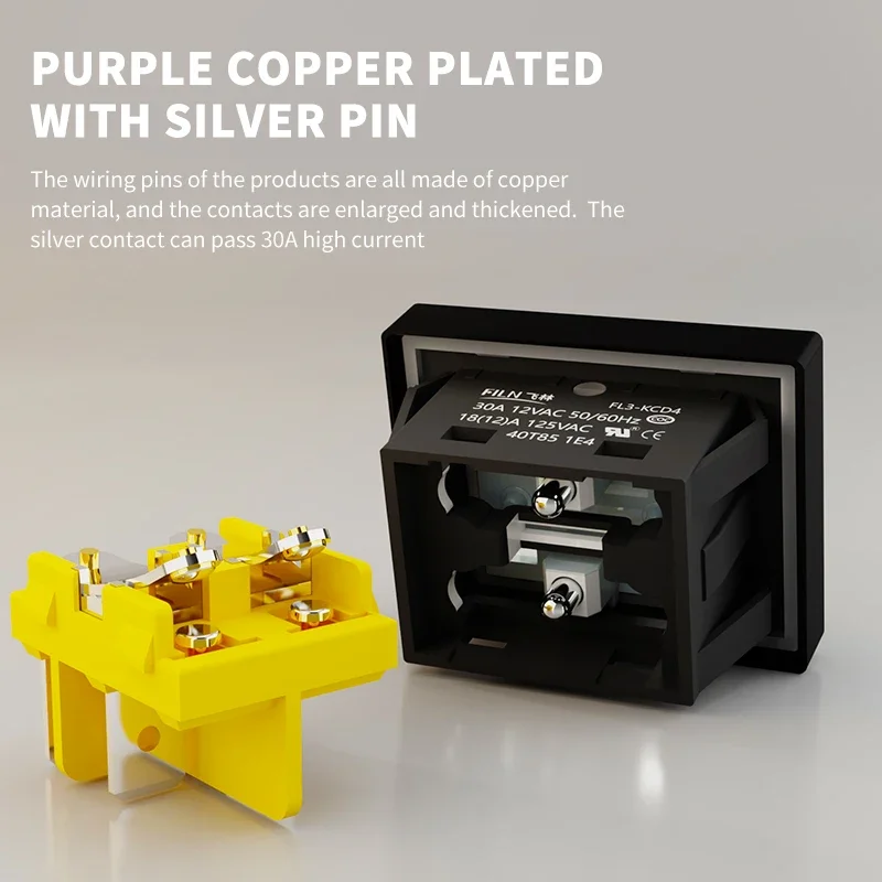 헤비 듀티 4 핀 DPST IP67 밀폐 방수 T85 자동 보트 해양 토글 로커 스위치, LED 포함, 30A, 250V, 12V, 220V, 30x22