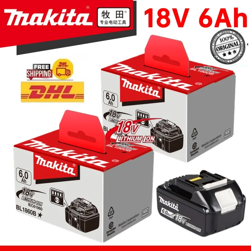 Makita 18V 배터리 BL1830B BL1850B BL1850 BL1840 BL1860 BL1815 교체용 리튬 배터리용 100% 오리지널 Makita 6Ah/5Ah/3Ah title=Makita 18V 배터리 BL1830B BL1850B BL1850 BL1840 BL1860 BL1815 교체용 리튬 배터리용 100% 오리지널 Makita 6Ah/5Ah/3Ah 