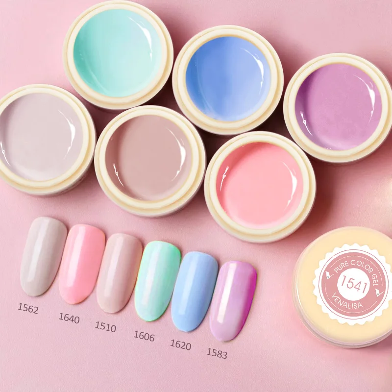 VENALISA 네일 젤 폴란드어 UV LED 페인팅 젤 네일 광택 UV 젤 래커 단색 아트 디자인 5ml 60 색상