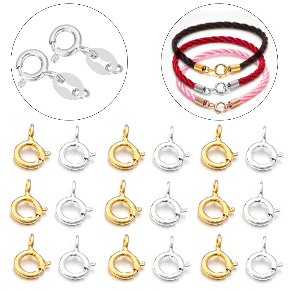 체인 목걸이 팔찌 커넥터에 대한 오픈 점프 링 쥬얼리 걸쇠와 5pcs s925 스털링 실버 스프링 링 걸쇠 도매