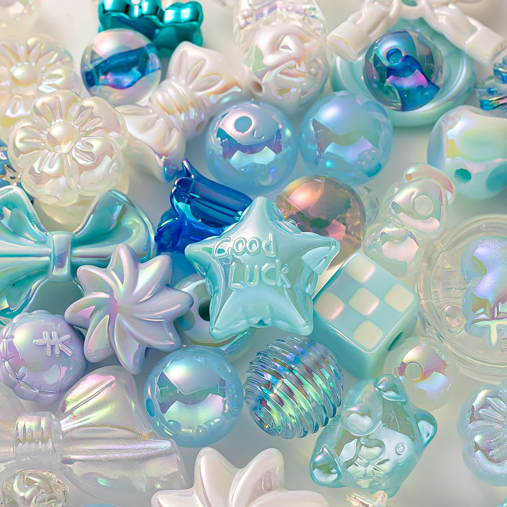 20/50g 혼합 스타일 Y2K 아크릴 활 꽃 비즈 DIY 목걸이 팔찌 전화 체인 만들기 용품 공예 액세서리 재료