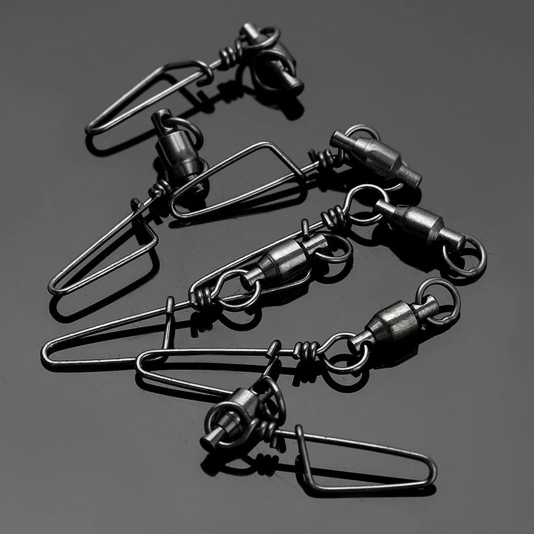 FishTrip 낚시 스냅 회전 볼 베어링 회전, 스테인리스 스틸, 코스트록 스냅, 부식 방지, 블랙 니켈 코팅