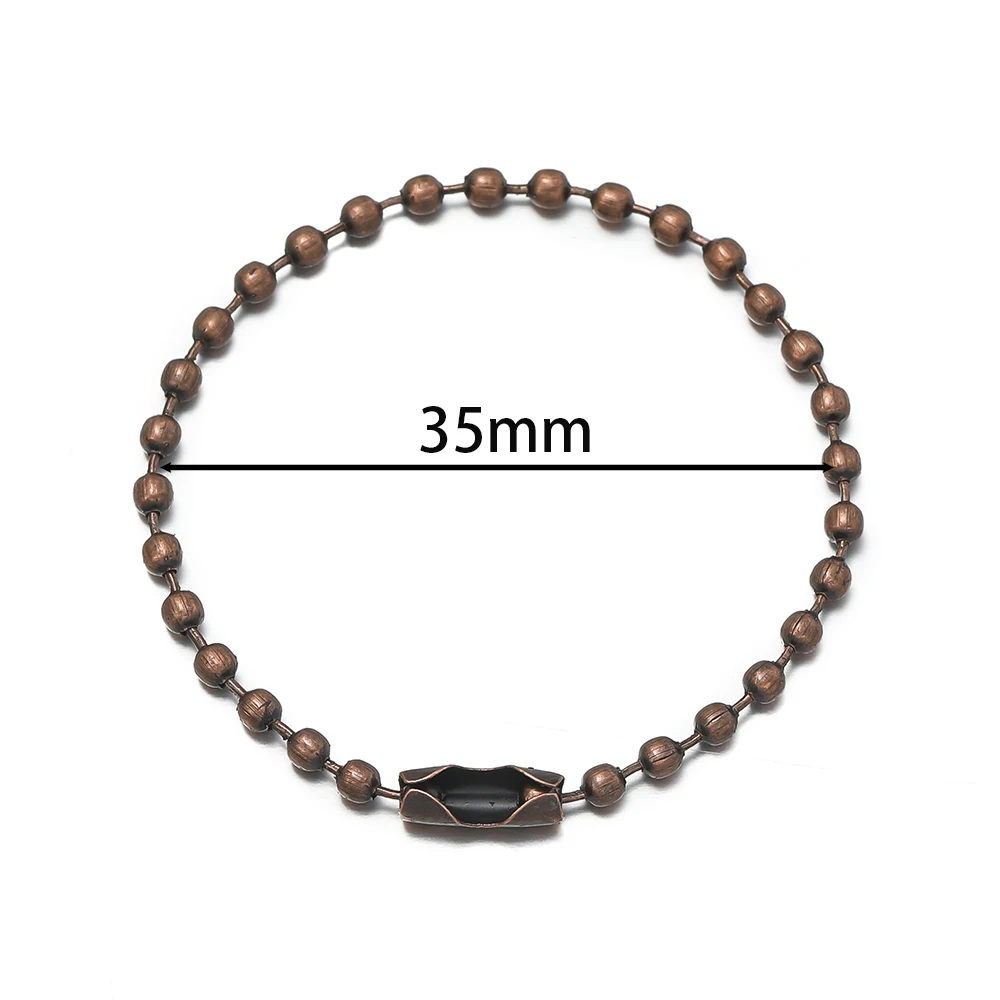 50 개/몫 라운드 볼 비드 체인은 키 체인에 적합 12cm 길이 개 태그 DIY 펜던트 쥬얼리 찾기에 대 한 커넥터와 대량 체인