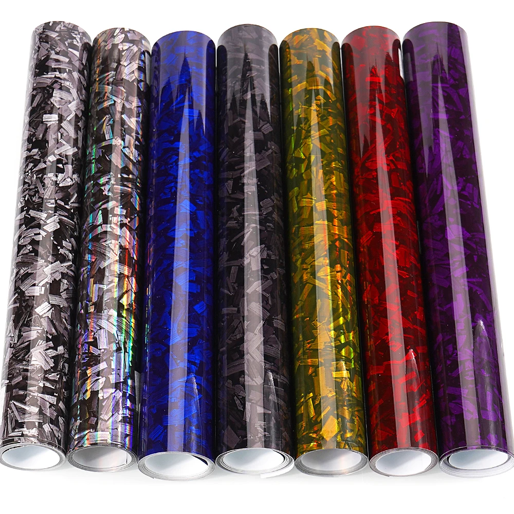 50/30cm * 300cm 자동차 스티커에 대 한 후드 접착 비닐에 높은 광택 블랙 골드 실버 레드 단조 탄소 섬유 비닐 랩 필름