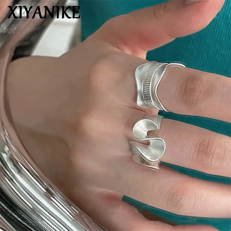 XIYANIKE 여성용 힙합 불규칙 트위스트 커프 핑거 링, 펑크 패션, 새로운 쥬얼리, 친구 선물, 파티 title=XIYANIKE 여성용 힙합 불규칙 트위스트 커프 핑거 링, 펑크 패션, 새로운 쥬얼리, 친구 선물, 파티 