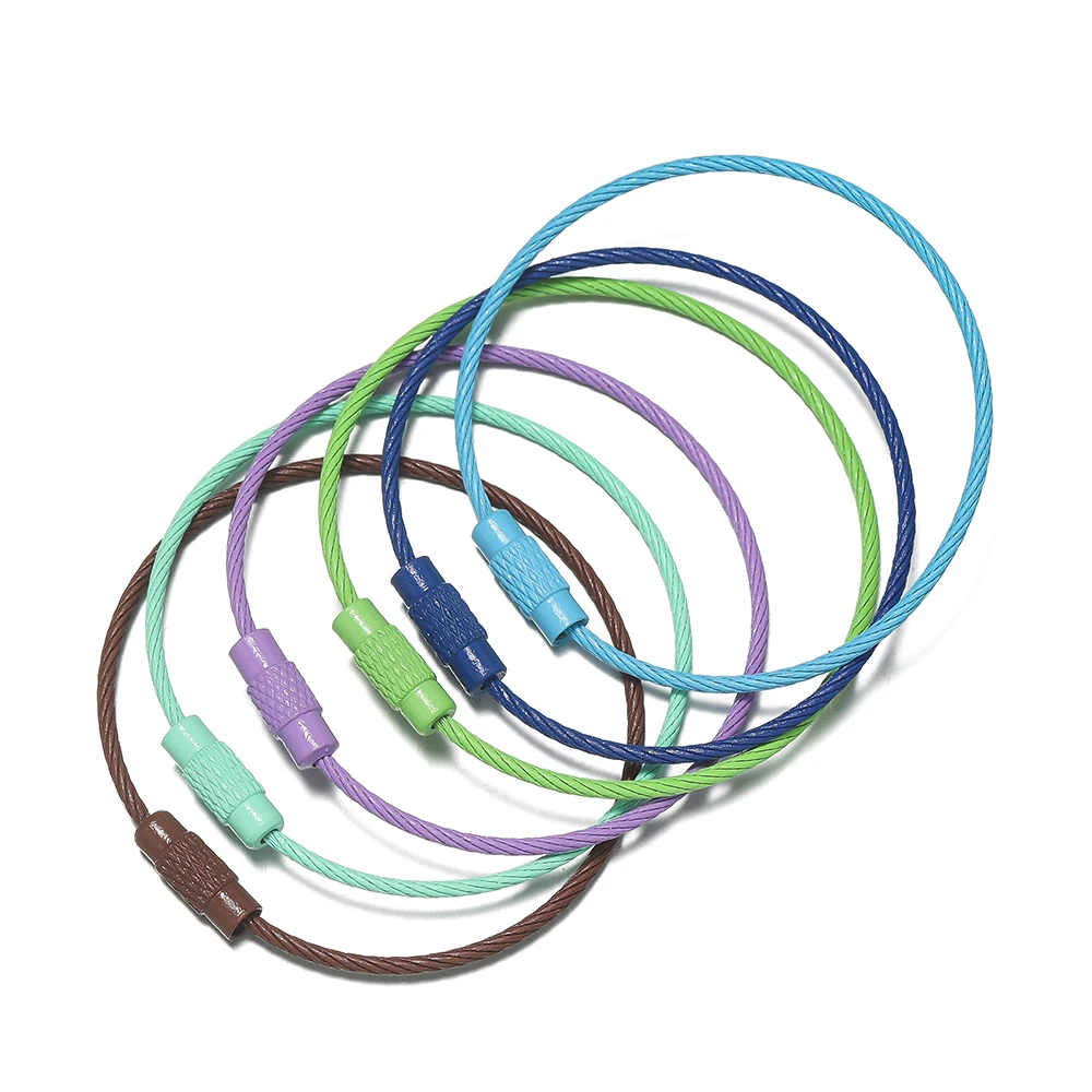 10 개/몫 50mm 철 열쇠 고리 다채로운 키 체인 반지 보석에 대 한 나사 잠금 키 체인 만들기 DIY 결과