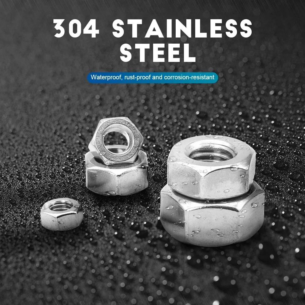 육각형 육각 너트 미터법 DIN934 M2 M2.5 M3 M4 M5 M6 M8 M10 M12 M14 M16 M18 M20 M22 M24 탄소강 스테인레스 스틸 육각 너트