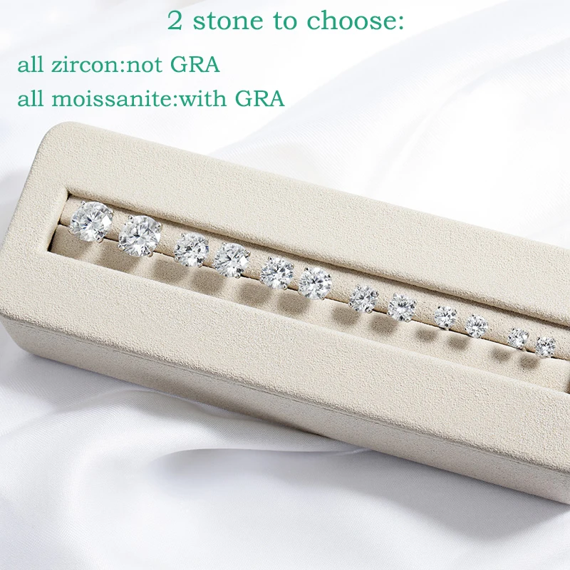 Smyoue 여성용 각 0.2-2CT GRA 인증 Moissanite 스터드 귀걸이 4 클로 스파클링 웨딩 파티 쥬얼리 스털링 실버 S925