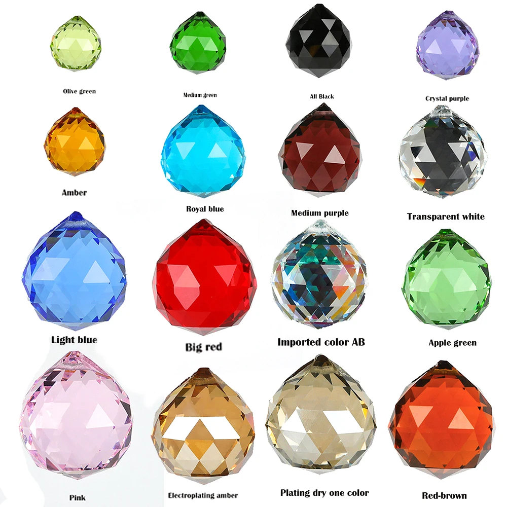 20/30/40/50MM 클리어 크리스탈 풍수 램프 볼 프리즘 레인보우 썬 캐처 웨딩 장식 홈 웨딩 파티 장식 장식품