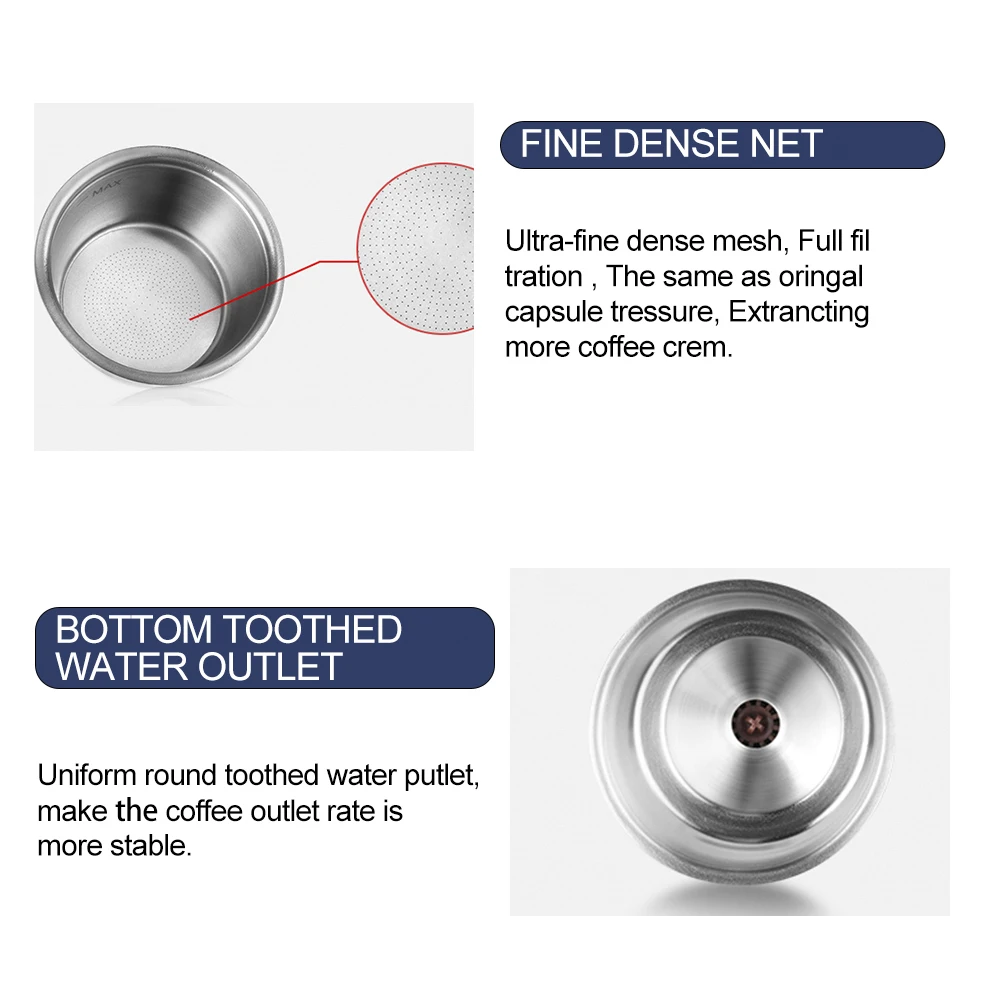 Dolce Gusto 캡슐 실리콘 슬리브 용 리필 가능 스테인레스 스틸 금속 Dolci Gusto 커피 메이커 커피 스쿠프 탬퍼 i Cafilas