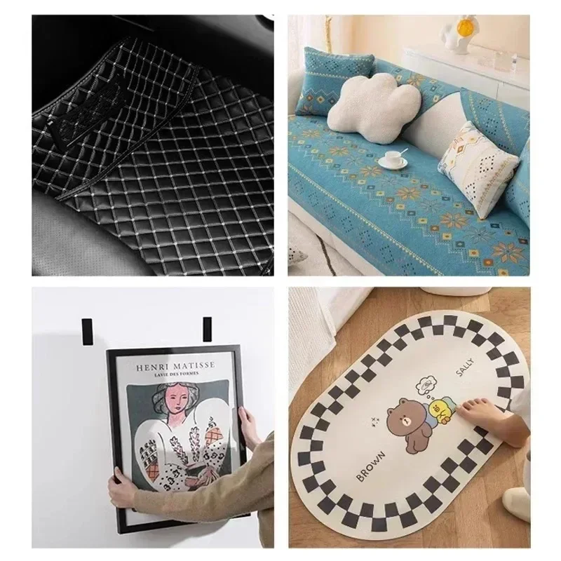 자동차 카펫 패드 자동 접착 벨크로 테이프 대시 보드 패드 바느질 양면 고정 스티커 고정 패치 바닥 매트 DIY 예술