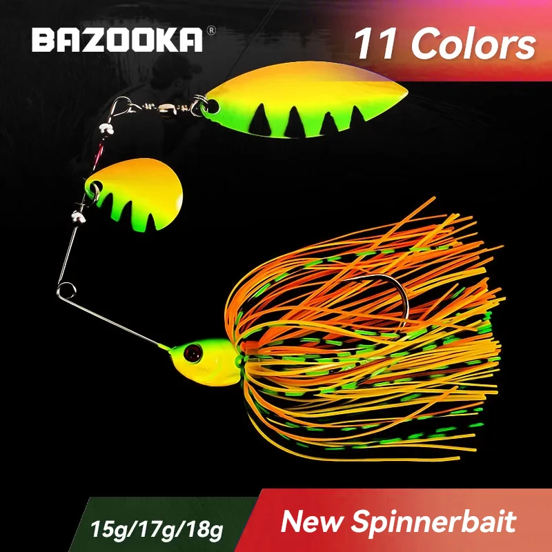 바주카포 15g 18g 스피너베이트 낚시 루어 와이어 미끼 금속 스피너 Buzzbait Swimbait Hook peche JIG Kit 스커트 For Bass Pike Winter title=바주카포 15g 18g 스피너베이트 낚시 루어 와이어 미끼 금속 스피너 Buzzbait Swimbait Hook peche JIG Kit 스커트 For Bass Pike Winter 