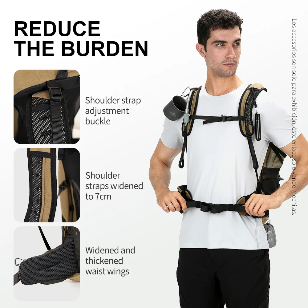 남녀공용 등산 배낭, 야외 스포츠 가방, 방수 캠핑 하이킹 비, 35 리터