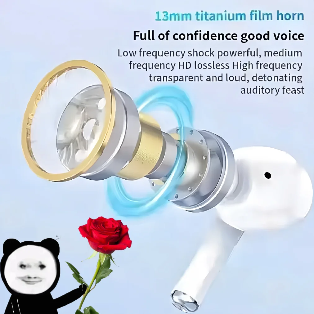 음악 블루투스 이어폰 ENC 미니 무선 이어 버드 능동형 소음 차단 스포츠 헤드셋 게임 헤드폰