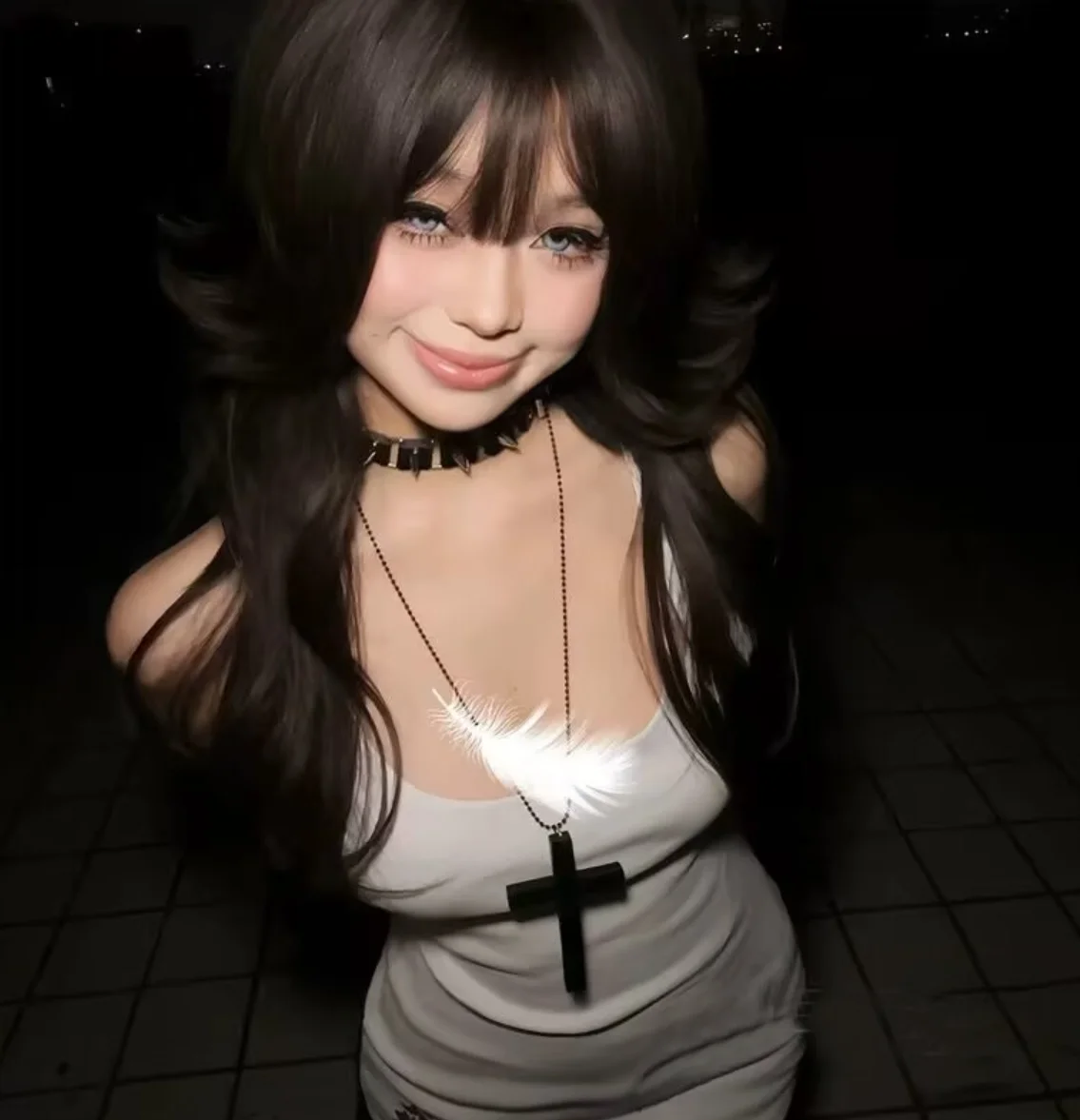 트렌디 한 멋진 펑크 고딕 나무 크로스 펜던트 nNecklace 여성 남성 빈티지 블랙 힙합 Y2k 목걸이 파티 보석 선물