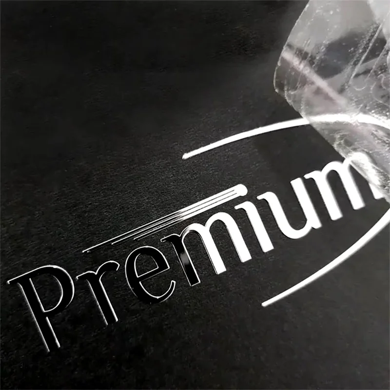 100PCS 사용자 정의 전송 3D 스티커 반짝 이는 골드 실버 전송 스티커 회사 로고 결혼식 UV 인쇄 개인화 된 전송 스티커