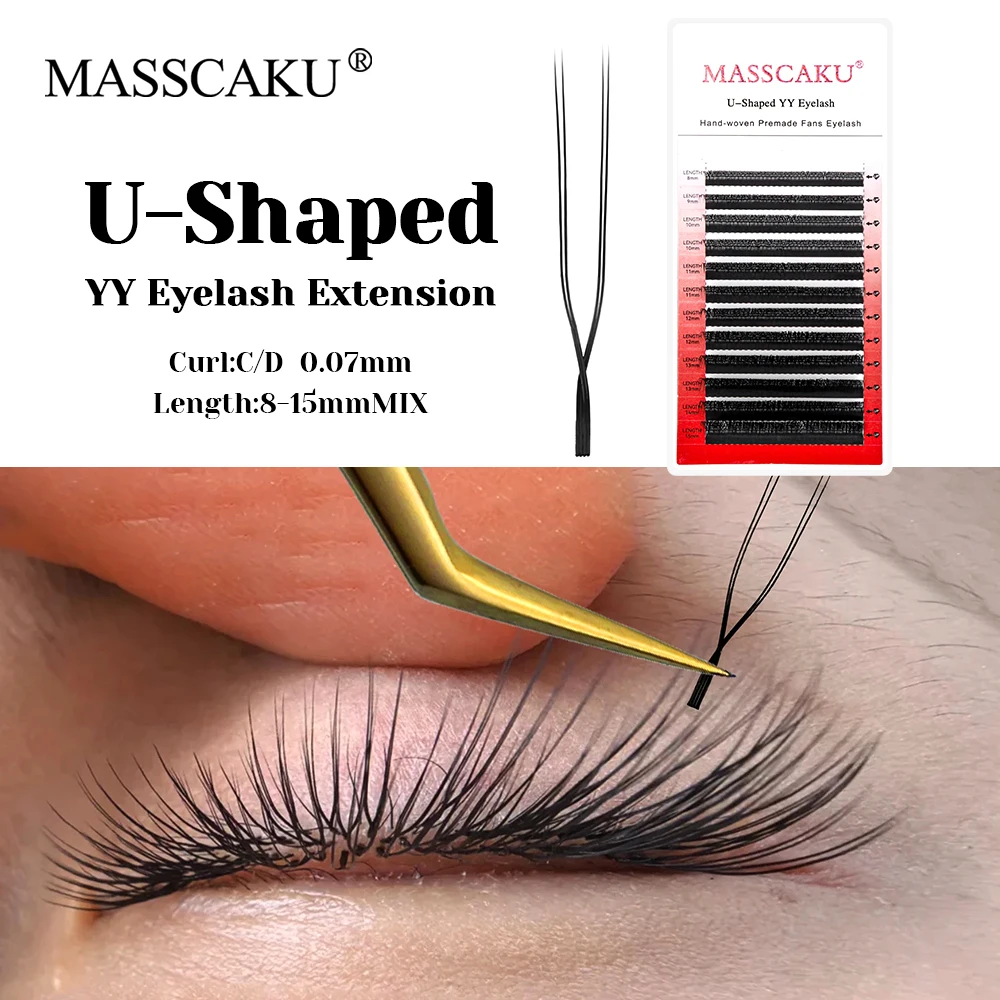 MASSCAKU U 모양 YY 가짜 속눈썹 8-15mm 믹스 C D 컬 더블 팁 속눈썹 확장 Hand-wen 개별 속눈썹 도매 title=MASSCAKU U 모양 YY 가짜 속눈썹 8-15mm 믹스 C D 컬 더블 팁 속눈썹 확장 Hand-wen 개별 속눈썹 도매